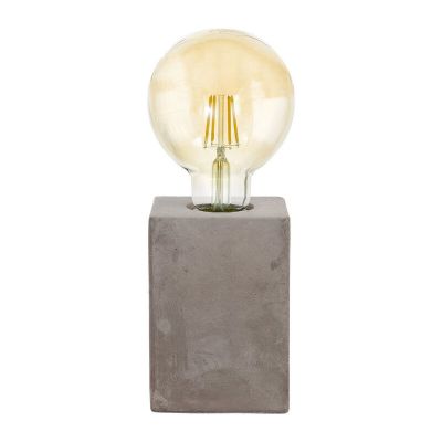 Lampă de masă fără abajur din ceramică gri, Dylano, con întrerupător