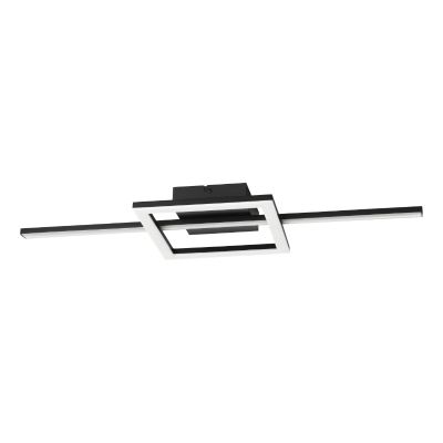 Plafonieră neagră din plastic, Xam, 19,5W, LED white switch