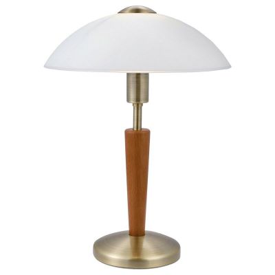 Lampă de masă bronz din lemn, Miam, cu întrerupător tactil