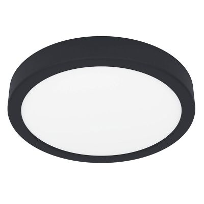 Plafonieră baie neagră din plastic, Geraldo, 17W, LED 3000K, IP44