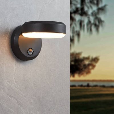 Aplică exterior cu senzor de mișcare albă din plastic, Gabriella, 3,6W, LED 3000K, IP44