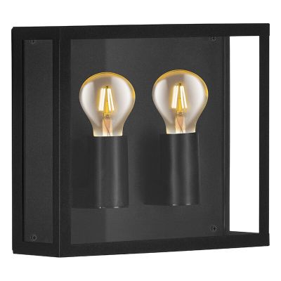 Lampă exterior neagră din aluminiu, Alihan, IP44