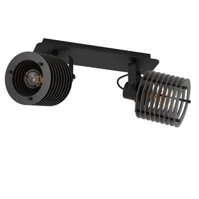 Spot LED de tavan negru din lemn, Randy