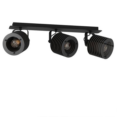 Spot LED de tavan negru din lemn, Randy