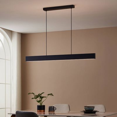 Lustră smart neagră din aluminiu, Andrew, 19W, LED RGBW