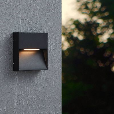 Lampă exterior neagră din aluminiu, Lamar, 4,8W, LED reglabil de la alb cald la alb rece, IP65