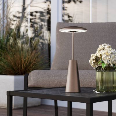 Lampă de masă bronz din oțel, Ishika, 2,8W, LED white switch, IP54, cu întrerupător tactil