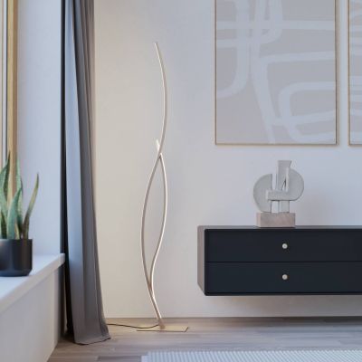 Lampadar maro din oțel, Tevin, 20W, LED 4000K, con întrerupător