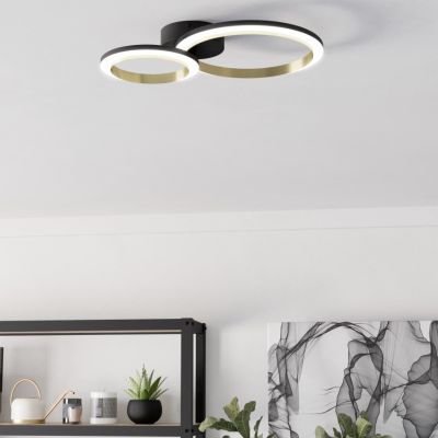Plafonieră alamă din plastic, Conrad, 12W, LED 4000K, dimmabil în 3 trepte