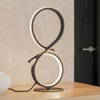 Lampă de masă neagră din aluminiu, Thekla, 11,4W, LED 3000K, con întrerupător