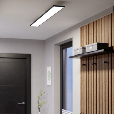 Plafonieră smart neagră din plastic, Muhsin, 28W, LED RGBW