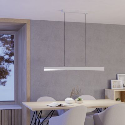 Lustră smart albă din plastic, Birkan, 19W, LED RGBW, con telecomando