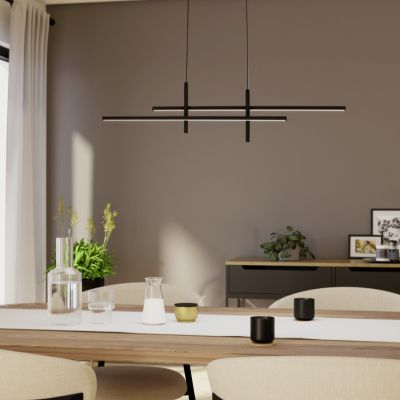 Lustră neagră din plastic, Thera, 20W, LED 3000K