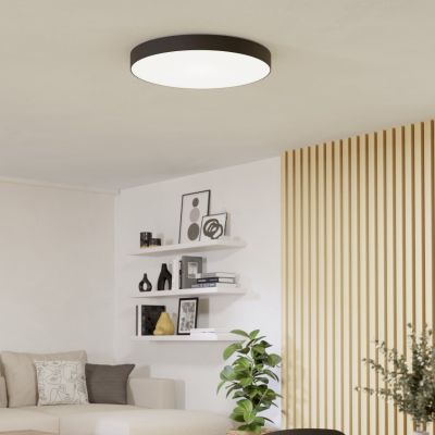 Plafonieră smart neagră din plastic, Germen, 36,5W, LED RGBW, con telecomando
