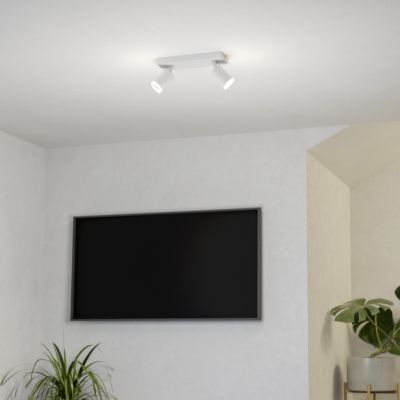 Plafonieră smart albă din aluminiu, Mayke, 3,7W, LED RGBW