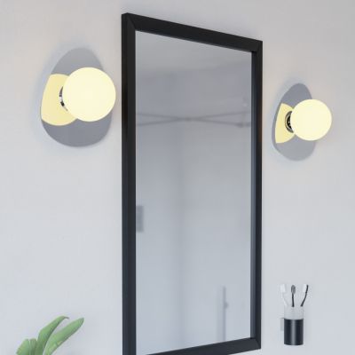 Aplică de perete crom din oțel, Cornee, 4,2W, LED 2700K, IP44