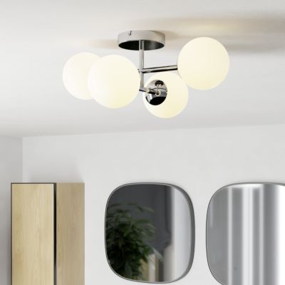 Plafonieră crom din oțel, Cornee, 4,2W, LED 2700K, IP44