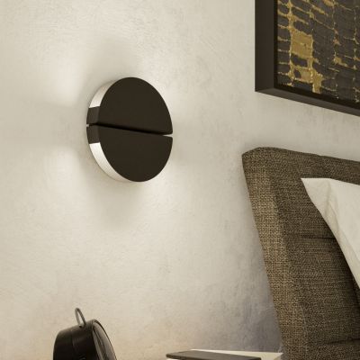 Aplică de perete neagră din oțel inoxidabil, Patricius, 4,5W, LED white switch, IP44