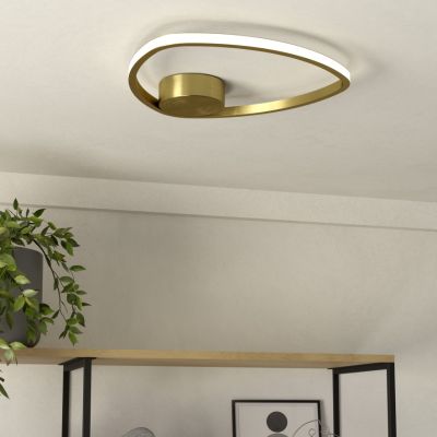 Plafonieră aurie din aluminiu, Minouche, 9,7W, LED white switch
