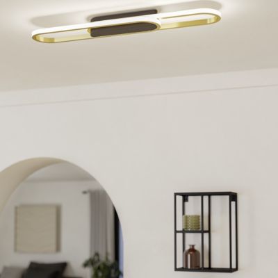 Plafonieră aurie din aluminiu, Crijn, 20W, LED white switch