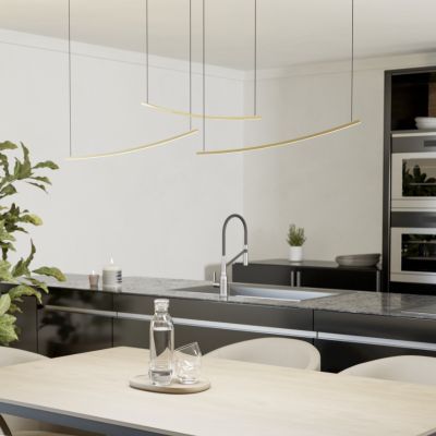 Lustră alamă din plastic, Vilko, 22W, LED white switch