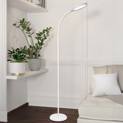 Lampadar alb din plastic, Querine, 5,5W, LED white switch, dimmabil în 3 trepte