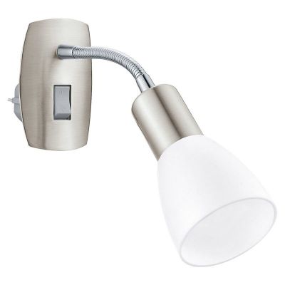Aplică cu priză nichel din plastic, Alem, con întrerupător