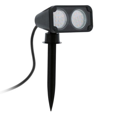 Spot de exterior cu țăruș negru din plastic, Judy, IP44, con întrerupător