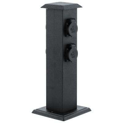 Priză de exterior Alek din plastic, neagră, IP44