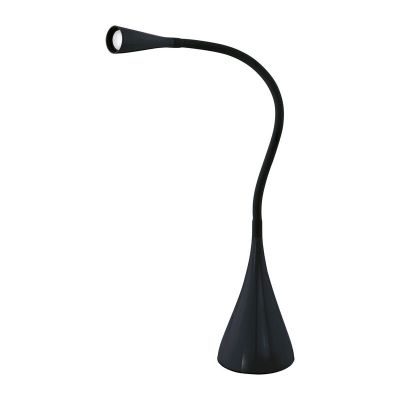 Lampă de birou neagră din plastic, Lieselot, cu întrerupător tactil