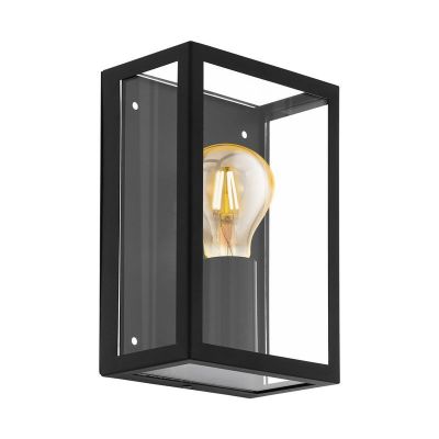 Lampă exterior neagră din oțel, Alihan, IP44