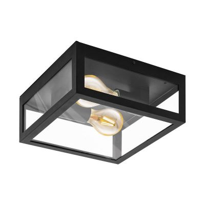 Lampă exterior neagră din oțel, Alihan, IP44