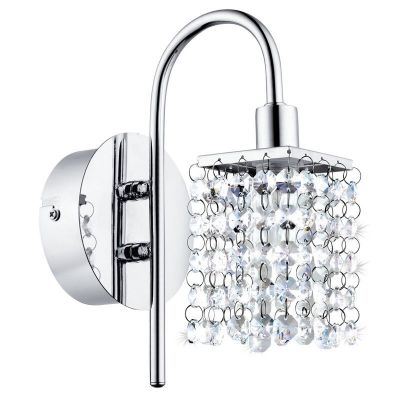 Aplică de perete crom din cristal, Almedina, IP44
