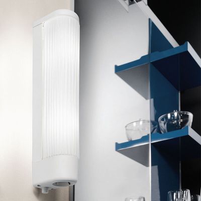 Lampă cu senzor albă din sticlă, Amrita, con întrerupător