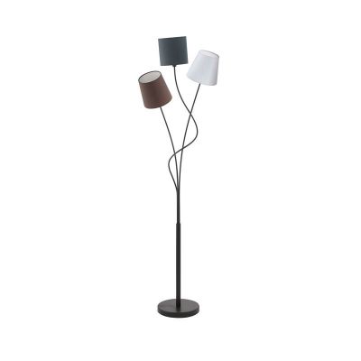 Lampadar negru din textil, Anabel, con întrerupător
