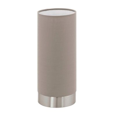 Lampă de masă taupe din textil, Abano, cu întrerupător tactil