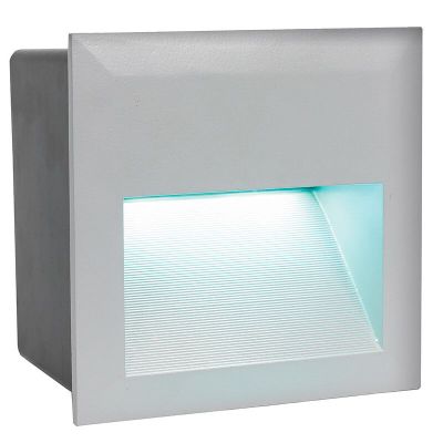 Lampă de perete exterioară încastrată argintie din aluminiu, Anke, IP65