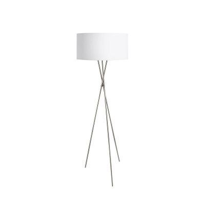Lampadar trepied alb din textil, Anuschka, con întrerupător