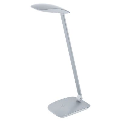 Lampă de birou argintie din plastic, Arslan, 5W, LED 4000K, cu întrerupător tactil