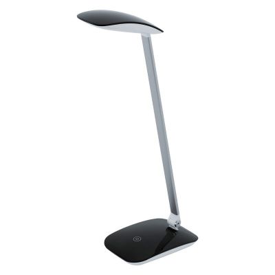 Lampă de birou neagră din plastic, Arslan, 5W, LED 4000K, cu întrerupător tactil