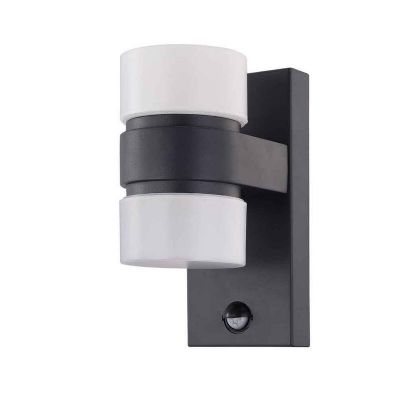 Aplică exterior cu senzor de mișcare antracit din plastic, Birte, IP44