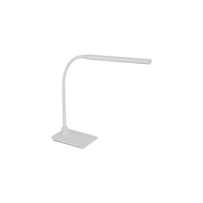 Lampă de birou albă din plastic, Brennan, 5W, LED 4000K, cu întrerupător tactil