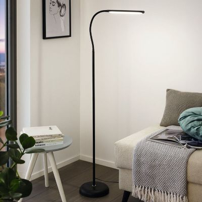 Lampadar negru din plastic, Brennan, 5W, LED 4000K, cu întrerupător tactil