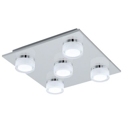 Plafonieră crom din plastic, Busra, 7W, LED 3000K, IP44