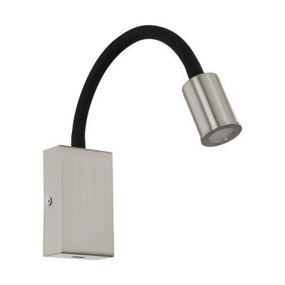 Aplică de perete nichel din plastic, Cafer, 4W, LED 3000K, con întrerupător