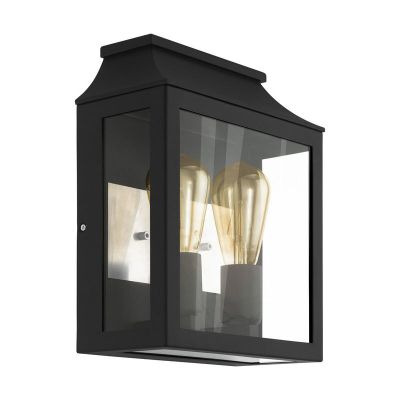 Lampă exterior neagră din aluminiu, Lenox, IP44