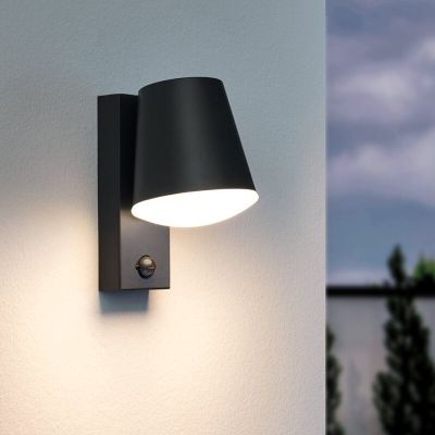 Aplică exterior cu senzor de mișcare antracit din metal, Aiden, IP44