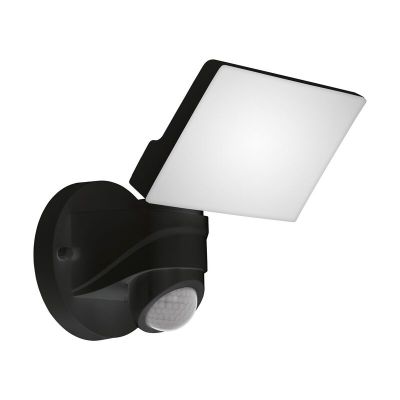 Aplică exterior cu senzor de mișcare neagră din plastic, Joselien, 13W, LED 5000K, IP44