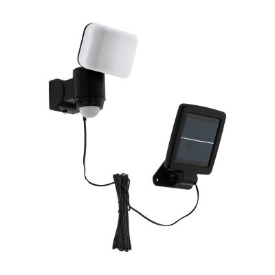 Aplică solară exterior neagră din plastic, Frits, 5W, LED 6500K, IP44