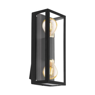 Lampă exterior neagră din oțel, Alihan, IP44